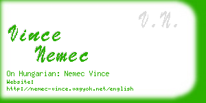 vince nemec business card
